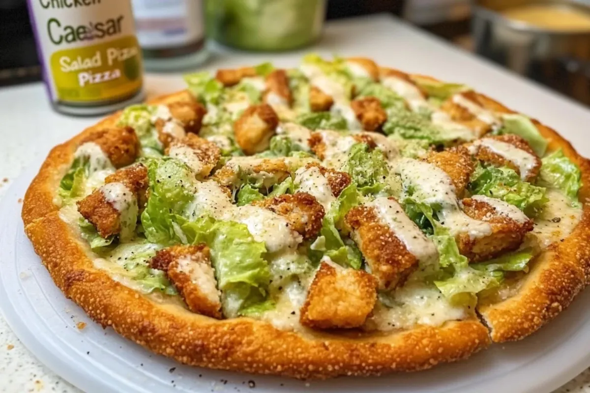 Chicken Crust Caesar Salad Pizza: A Low-Carb Delight