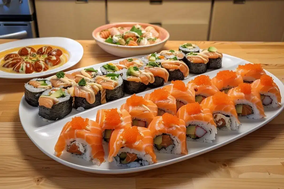 sushi order topped with salmon1