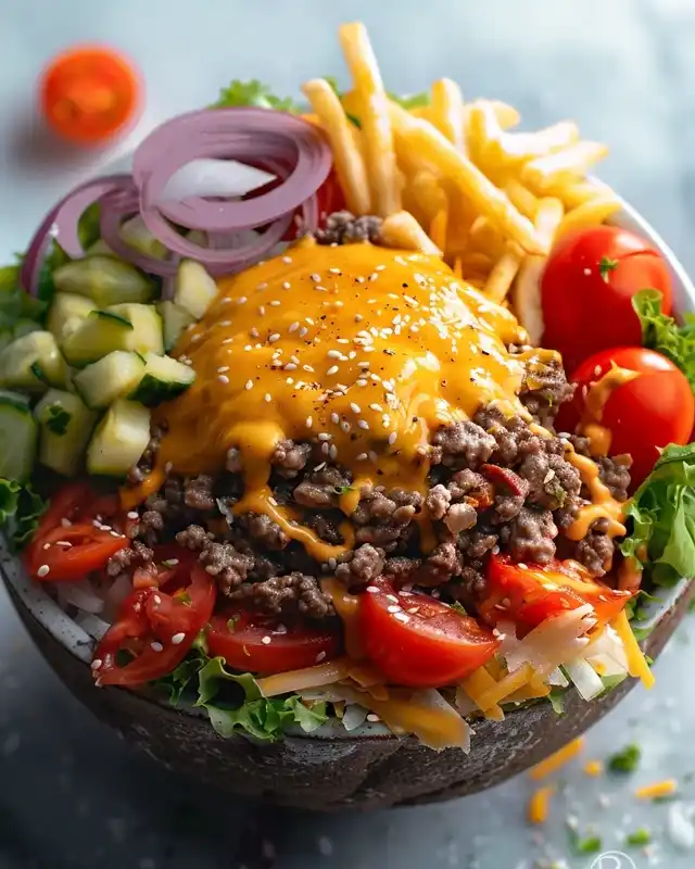 Delicious hamburger bowls